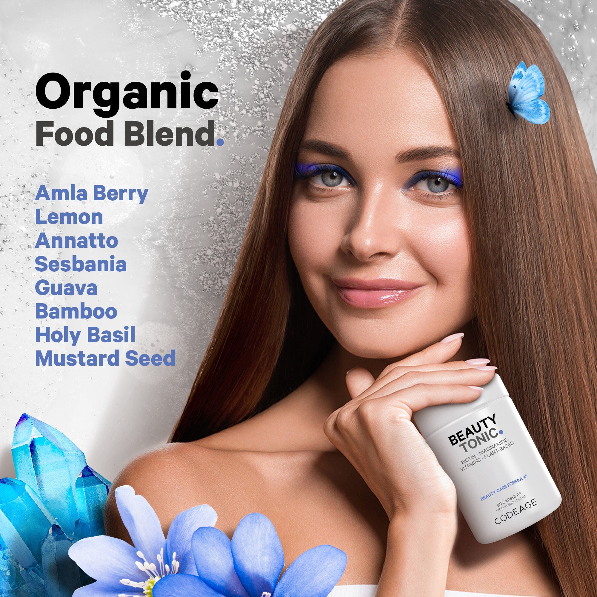Beauty Tonic - Vegan Multivitamins - Biotin - Astaxanthin & Organic Blend - 90 Capsules (30 Servings)